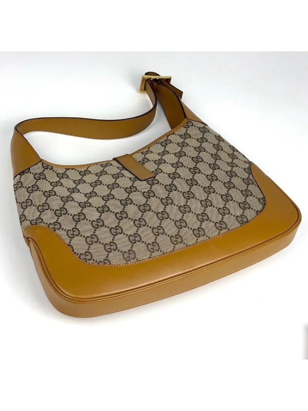 Gucci Shoulder Bag Jackie Line GG Canvas Brown